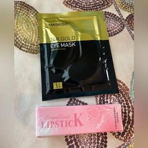 Maskiss 24K Gold Eye Mask and Dragon Ranee Lipstick Set